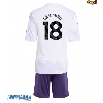 Manchester United Casemiro #18 Echipament de Fotbal Replică 2025-26 Copii Deplasare (+ Șorturi)